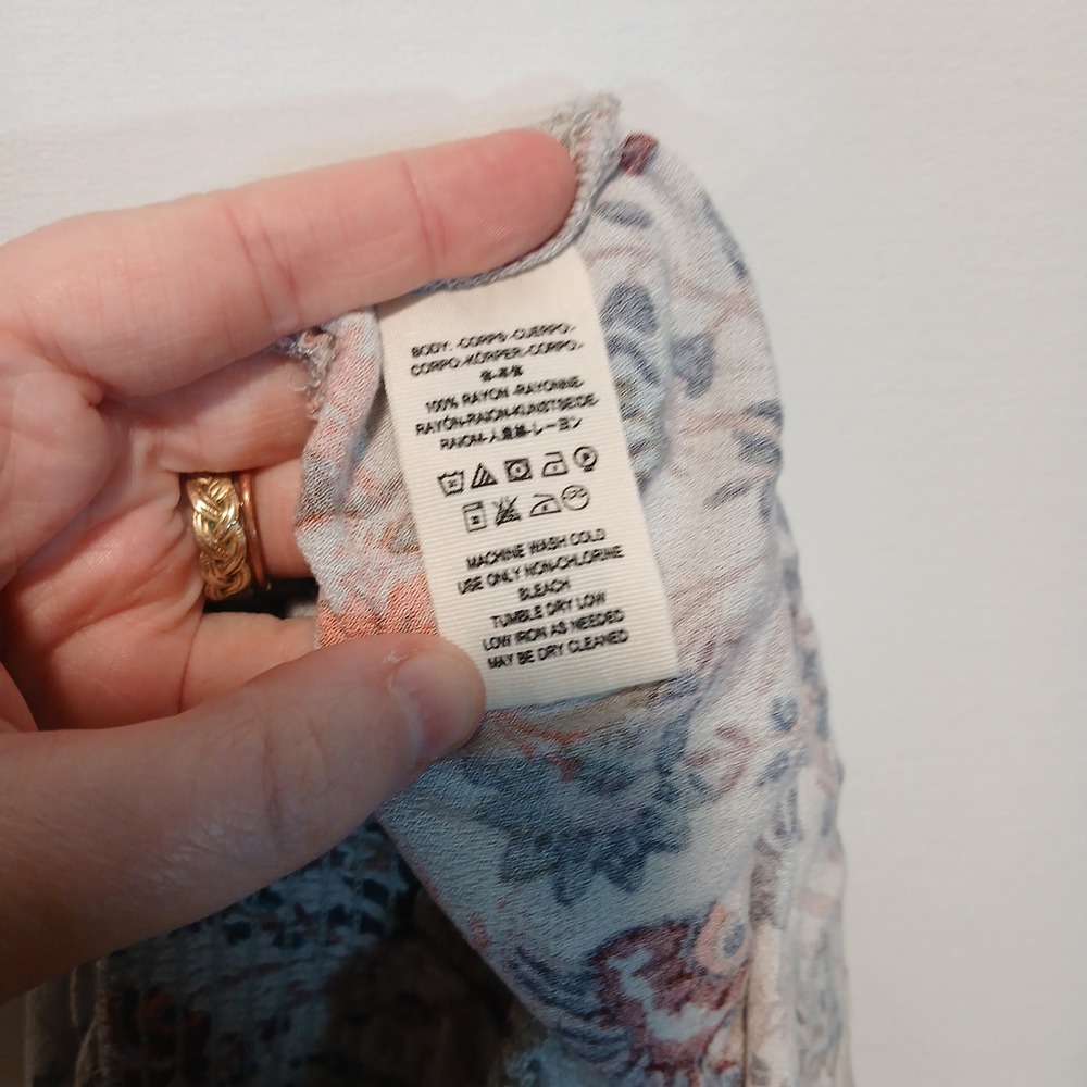 Boho Free People sz XS romper floral flirty hippie bohemian peasant fairy beachy - Picture 7 of 7